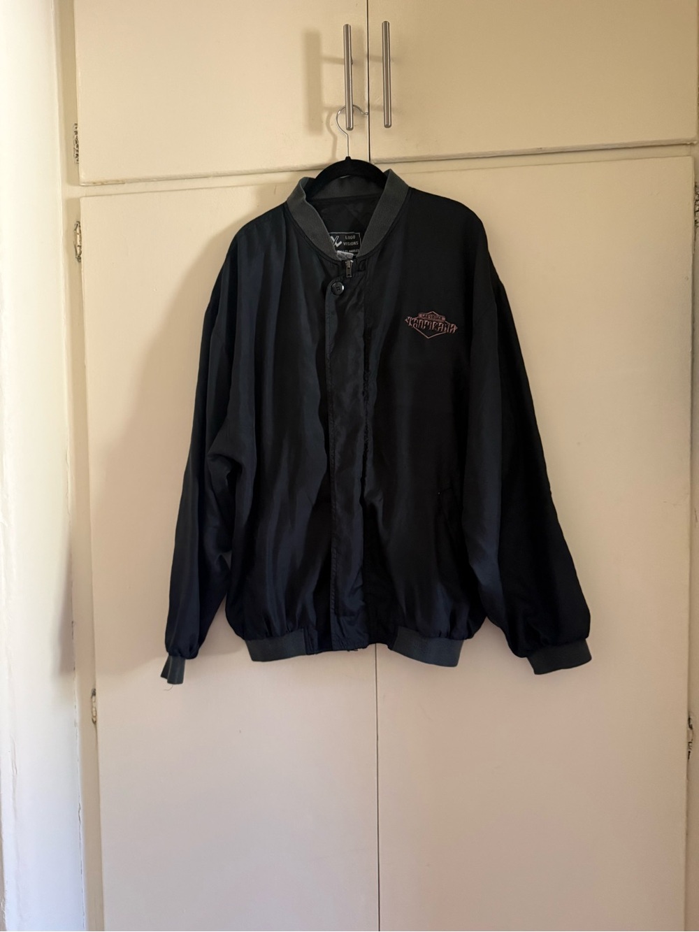 Classic 100% Silk Black Bomber Jacket